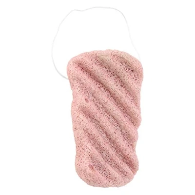 Image of Konjac Sponge Set, Body 100% Natural Long Wave Type Big Size Wash Face Flutter Facial Care Sponges for &amp; Deep Cleansing Skin (Pink)