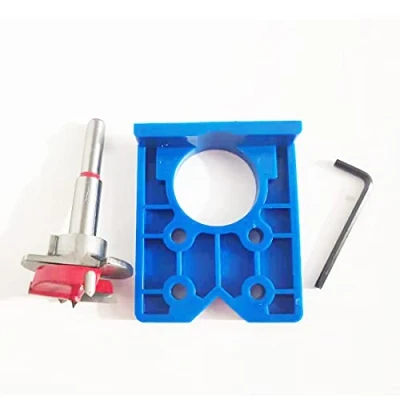 Image of Furnrubden Hinge Jig for Router, 35mm Door Hole Cutter, Drill Guide Concealed with Forstner Bit Sets Positioner, Cabinet Wood Furniture Installation