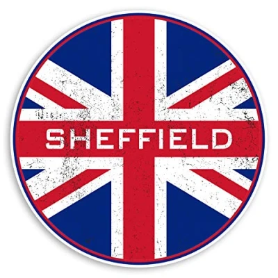 Image of 2 x 10cm Sheffield England Vinyl Stickers UK Britain Flag Luggage Sticker #30307 (10cm Wide)