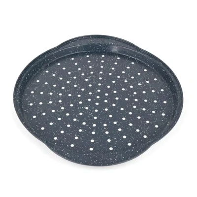 Image of Russell Hobbs RH01003EU Nightfall Stone 37 cm Pizza Pan Round Non Stick Baking Tray with Perforated Base, PFOA Free, Carbon Steel Ovenware, Perfect for Family Cooking, Garlic Bread, and Flatbreads