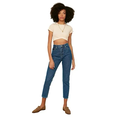 Image of Trendyol FeMan High Waist Skinny fit Regular Jeans Blau