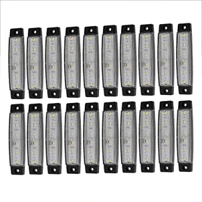 Image of KYYET LED Side Marker Lights 6 2835 SMD Clearance Lamps for Truck Trailer RV Campervan Pickup Tractor Lorry SUV Boat 12V DC Shockproof (20 pcs white)