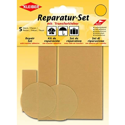 Image of Kleiber 5 Piece Self Adhesive Nylon Clothing Repair Patch Set, Beige