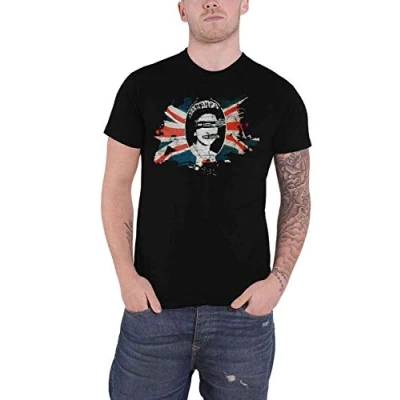 Image of Sex Pistols The T Shirt God Save Queen Flag Band Logo Official Mens Black XXL