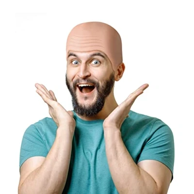 Image of Balinco Bald Wig, Latex Cap for Adults, Hat, Costume Accessory Carnival, Fancy Dress, Halloween, Cosplay