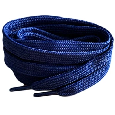 Image of Smart laces 120cm / 47 Navy Flat Trainer Shoe ideal replacement for Converse, Nike, Adidas, Vans, Reebok, Puma, adults or kids Shoelaces