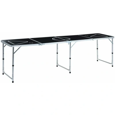 Image of vidaXL Folding Beer Pong Table 240 cm Black