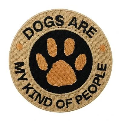 Image of Iron on Patch Dogs are My Kind of People Patches, Animal Embroidery Patch, Round Dog ironable Paws Badges Finally Home
