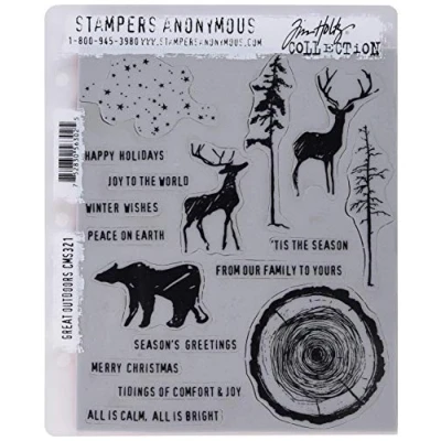 Image of Stampers Anonymous Tim Holtz Cling Stamps, Multi Colour, 22.86 x 17.78 0.76 cm