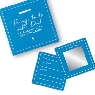 Image of Gift Republic Things to Do With Dad Scratch Cards 52 Interactive Bucket List Fun for Dad&#039;s Personalised Thoughtful Boxed Christmas Birthday Father&#039;s