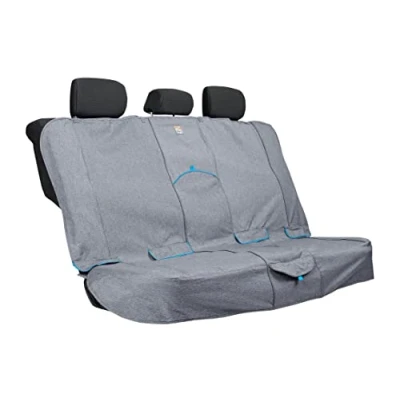 Image of Kurgo Heather Bench Seat Cover, Dog Car Protector, Waterproof &amp; Stain Resistant, Secure Fit, Charcoal Grey