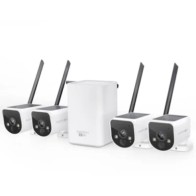 Image of Swann MaxRanger 4K Wireless NVR Security System, Cameras with Solar Panels, Longest Range Wi Fi Outdoor, Person Vehicle Detection, Colour Night Vision, Wire Free, Local Storage, No Monthly Fee