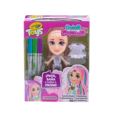 Image of CRAYOLA Colour &#039;n&#039; Style Friends: Lavender &amp; Your Own Doll, Again and Again! (Includes Magic Dry Erase Pens) Ideal For Kids Aged 3+