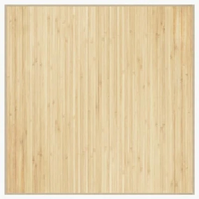 Image of vidaXL Rectangular Bamboo Rug 100x100 cm Light Natural Tone, Durable, Water Resistant, Anti slip Backing, Easy Clean