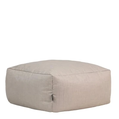 Image of icon Tetra Bean Bag Footstool, Natural, Indoor Outdoor Pouffe with Water Resistant Fabric, Large Footstool Filling Included
