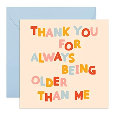 Image of Central 23 Humourous Birthday card for Older Brother or Sister Funny Cousin Comes with Fun Stickers