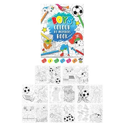 Image of Anila&#039;s Complete Gamer Themed 10 Party Bag Fillers &amp; Favours Mini Boys Fun Colour by Number Books.. (Ideal for Children Aged 3 8)