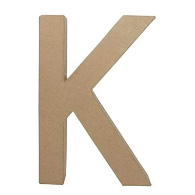 Image of Décopatch Ref AC404O Papier Maché Alphabet Funny Lowercase Letter &quot;K&quot; Fun to Decorate Using Papers, Glue &amp; Varnish, 5 x 22 23cm Brown