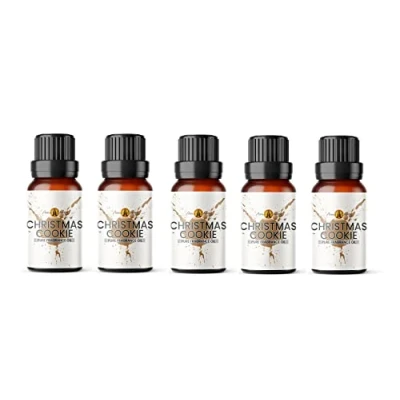 Image of Aroma Energy Christmas Cookie Fragrance Oil 50ml (5 x 10ml) Highly Scented for Making Candle, Soap, Wax Melt, Diffuser etc