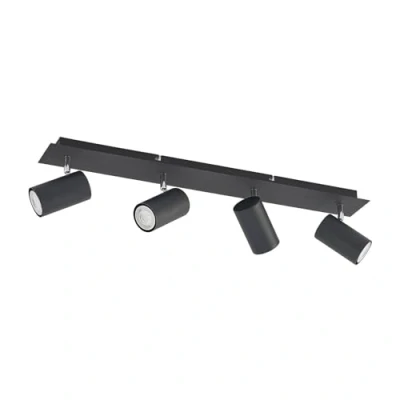 Image of Ceiling Light &#039;Joffrey&#039; dimmable (Modern) in Black Made of Metal for e.g. Living Room &amp; Dining (4 Sources, GU10) from Lindby floodlight, Spotlight