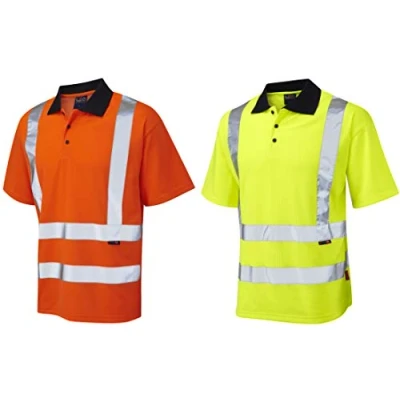 Image of Leo Workwear P01 Croyde Men Hi Vis Polo Shirt#XL Orange