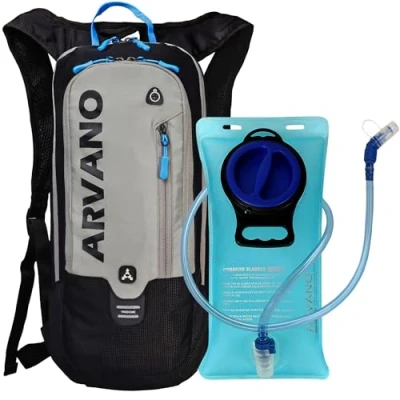 Image of Arvano 6L Mini Cycling Backpack Lightweight Mountain Bike Hydration with Water Bladder 2L, Mtb Rucksack Small Ski for Man Women Sports Pack Gift Biking Skiing Motorcycle
