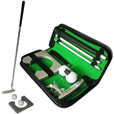 Image of Heaveant Indoor Golf Putting Set, Cup Practice Training Clubs Putter Kit with Balls &amp; Bag