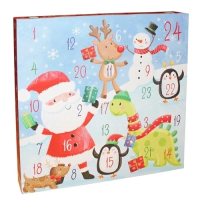 Image of Christmas Advent Calendar with 24 Doors 39cm x Add your own Treats into 8cm boxes (Festive Character design 4420)