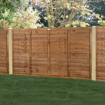 Image of Forest 6&#039; x 4&#039; Brown Pressure Treated Super Lap Fence Panel (1.83m 1.22m)