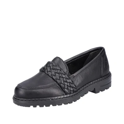 Image of Rieker Women&#039;s 54850 Loafer, Black, 6 UK