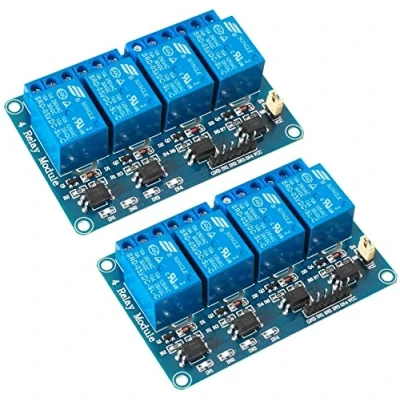 Image of AOICRIE 2 Pcs 4 Channel DC 5V Relay Module with Optocoupler for R3 MEGA 2560 1280 DSP ARM PIC AVR STM32 Raspberry Pi