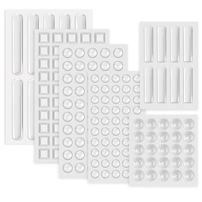 Image of Cabinet Bumpers Pads, 183pcs Adhesive Furniture Door Bumper Pads Clear Rubber Feet Dampening Pad (6 Sizes)