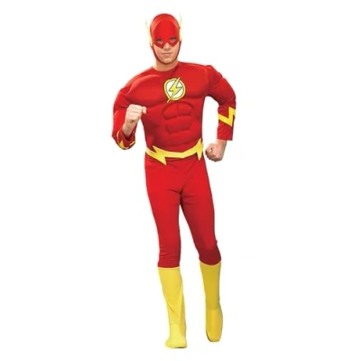 Image of Rubie&#039;s 888079XL000 Muscle Chest Flash Costume Marvel Heroes Adult Fancy Dress, Multi, XL Plus Size
