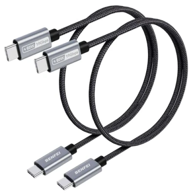 Image of BENFEI Short USB C Fast Charging Cable(30CM, 2 Pack, 10Gbps, 60W, Silicone Cable) Compatible with iPhone 15 Plus/15 Pro Max, MacBook Pro, iPad Air 4, Samsung Galaxy S23+ S22 S21 Ultra