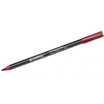 Image of edding 4200 porcelain brush pen crimson lake (red) 10 pens tip 1 4 mm felt for painting and decorating ceramics, dishwasher safe, lightfast ink, quick drying