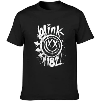 Image of Blink 182 Drawn Up Logo Mens T Shirt Casual Cotton Unisex Black Tees Tops 3XL