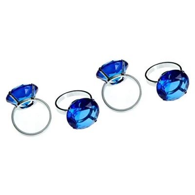 Image of Premier Housewares Diamante Napkin Rings Sapphire, Set of 4