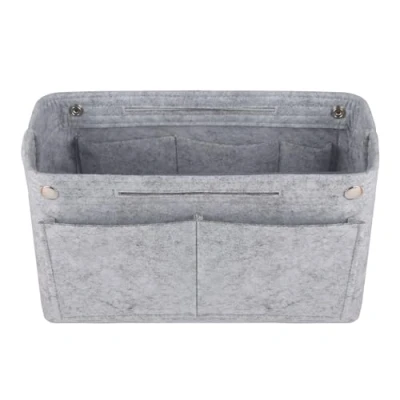 Image of NOTAG Felt Handbag Organiser, Multi Pocket Bag Organiser Insert 2 Sizes (L, grey)
