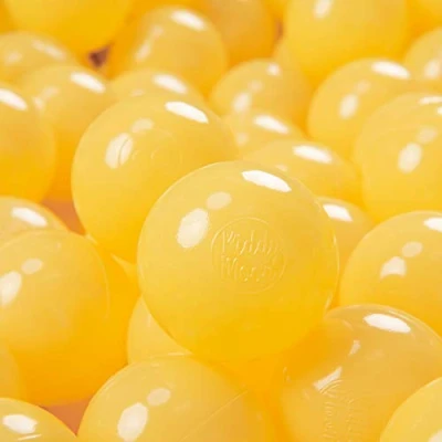 Image of KiddyMoon 100 ∅ 7Cm/2.75In Soft Plastic Play Balls For Children Colourful Certified Made In EU, Yellow
