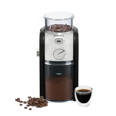 Image of Krups Expert Burr, Automatic Coffee Grinder, Easy Clean, black&amp;silver, GVX231