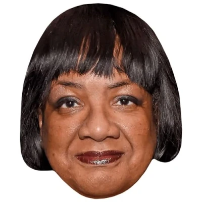 Image of Diane Abbott (Fringe) Celebrity Mask, Flat Card Face, Fancy Dress Mask