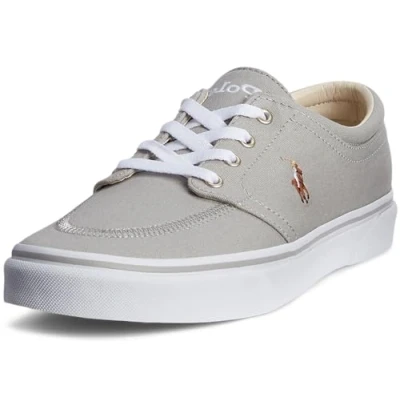 Image of Polo Ralph Lauren Men&#039;s Faxon Low Sneaker, Soft Grey/Multi Pp, 6 UK