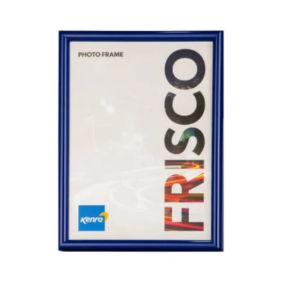 Image of Kenro Frisco Plastic Picture Frames (Box of 1) 8x6 Inch / 15x20cm Freestanding or Wall Hanging Stylish Photo Frame with Glass Front Blue