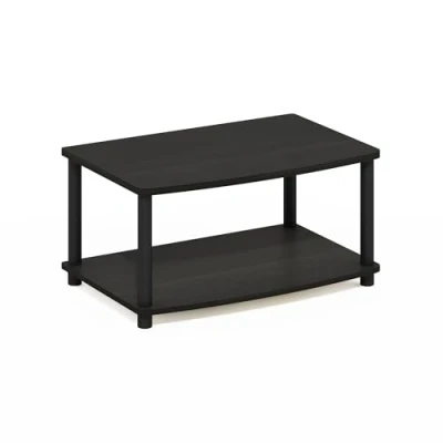 Image of Furinno Turn N Tube No Tools 2 Tier Elevated TV Stands, Espresso/Black