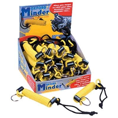 Image of OXFORD OF390 Disc Lock Minder Cable for Motorcycle Scooter Motorbike,Yellow
