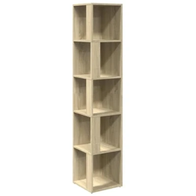 Image of vidaXL Corner Cabinet Modern Sonoma Oak Engineered Wood Standing Storage for Living Room, Bedroom or Office