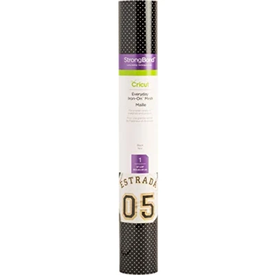 Image of Cricut Iron On Mesh Black 61 cm (24 ft) Heat Transfer Vinyl Roll (HTV) For use with all Cutting Machines