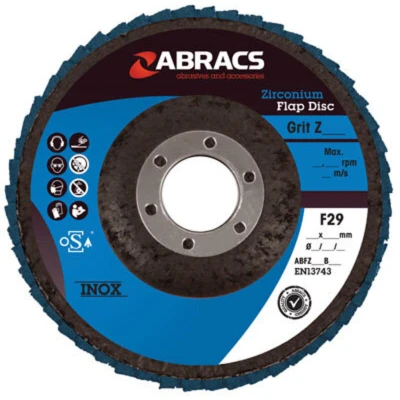 Image of Connect 32083 Abracs Zirconium Flap Discs 115mm x P60 5pc