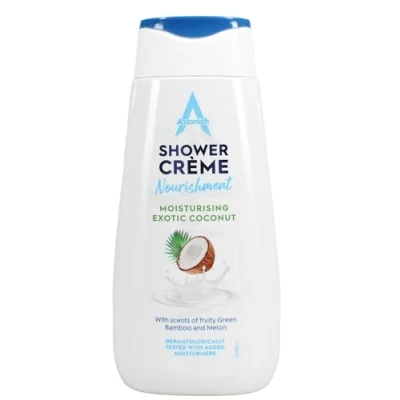 Image of Astonish Shower Crème, Exotic Coconut, Cleanses and Moisturises, Bamboo Melon Scented, 400ml