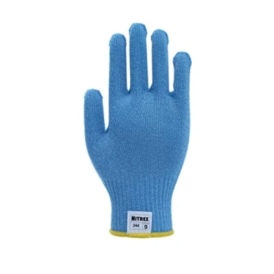 Image of Nitrex 244 Blue Food Approved Gloves, 1 Pair, Size 8 Uncoated D Rated Cut Resistant Gloves